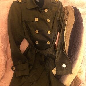 Rampage black with hints of gold metallic trench coat